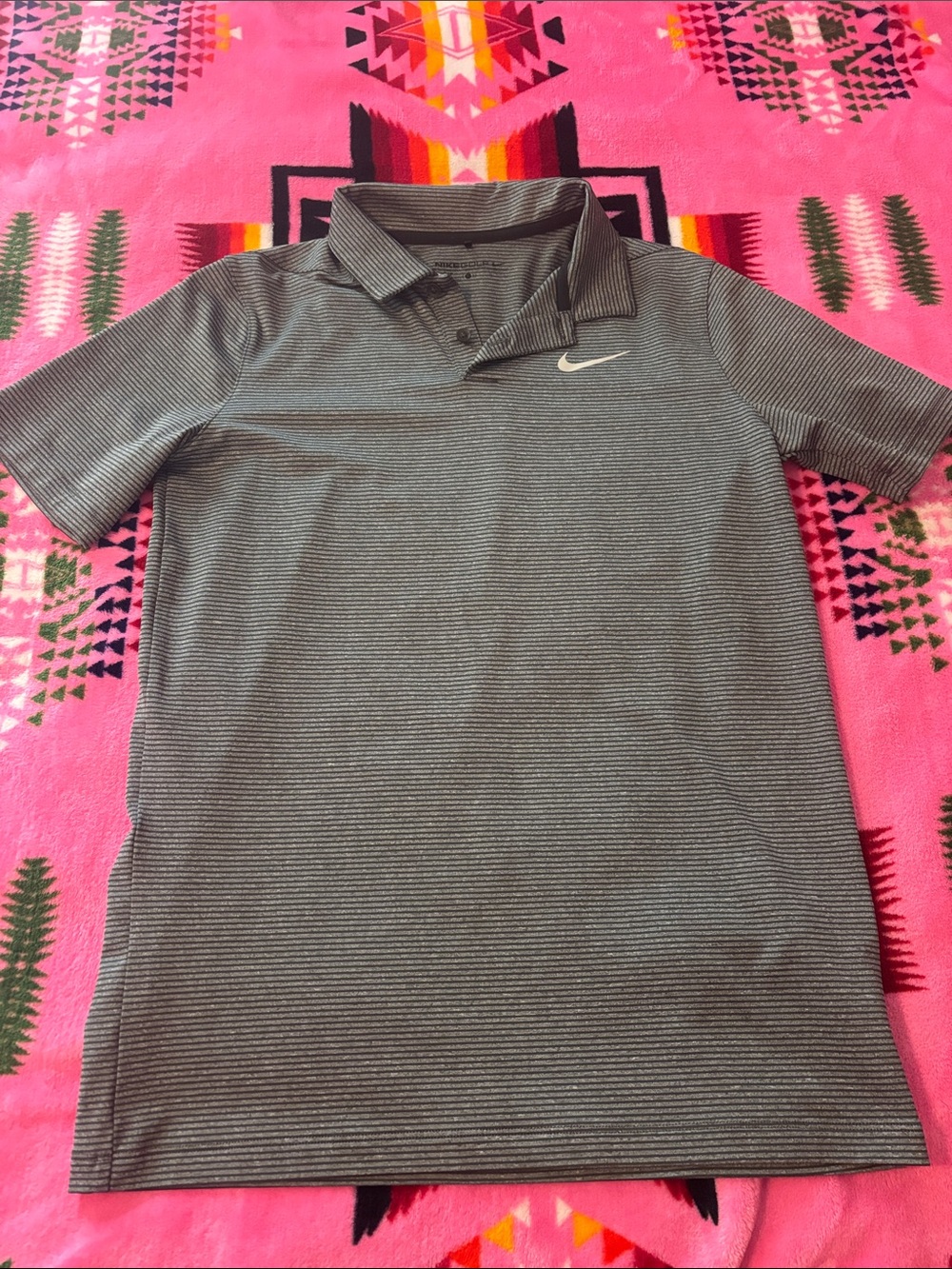 Nike Men’s Gray Microstripe Dri-FIT Polo
